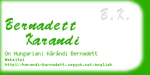 bernadett karandi business card